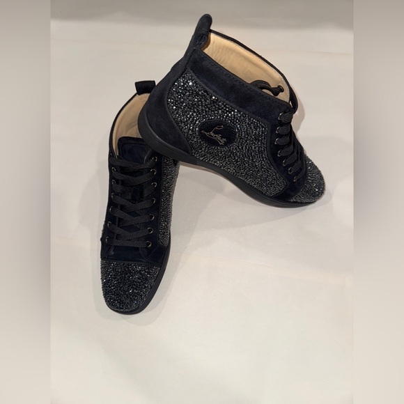 Christian Louboutin Black Sparkle Sneakers
